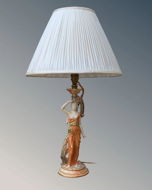 BEAUTIFUL ROYAL WORCESTER PORCELAIN TABLE LAMP