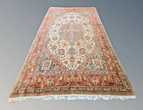 fig 1. Beautiful Signed Tabriz Carpet 302 x 211