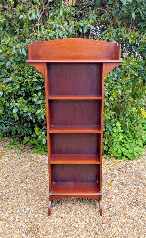 NEAT ANTIQUE INLAID MAHOGANY BOOKCASE
