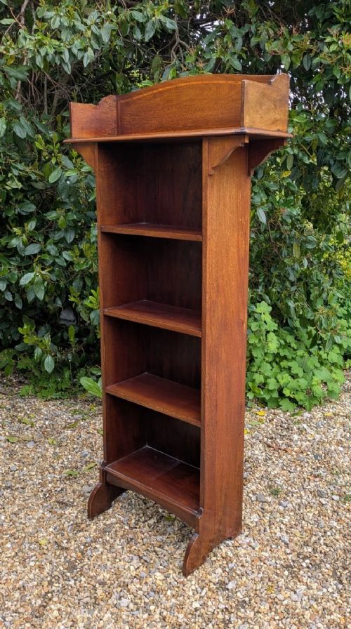 NEAT ANTIQUE INLAID MAHOGANY BOOKCASE - ADDITIONAL PHOTO 5