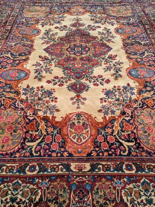 ANTIQUE KIRMAN CARPET ROOM SIZE - ADDITIONAL PHOTO 1