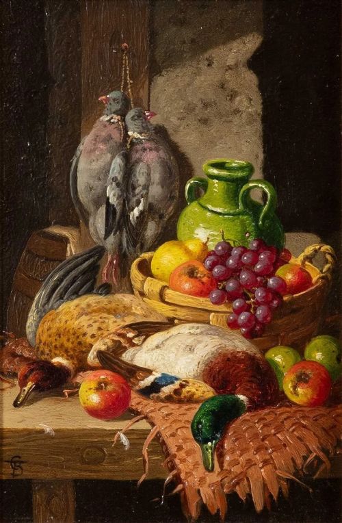 fig 1. Oil Painting Still Life Charles Thomas Bale