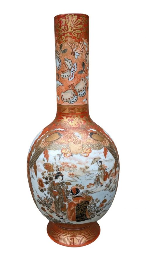 GOOD LARGE ANTIQUE JAPANESE KUTANI VASE