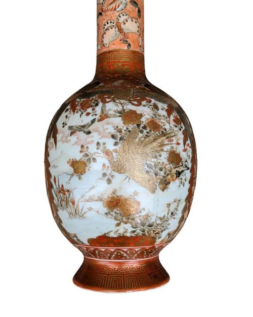 GOOD LARGE ANTIQUE JAPANESE KUTANI VASE - ADDITIONAL PHOTO 1