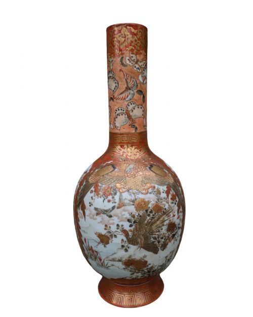 GOOD LARGE ANTIQUE JAPANESE KUTANI VASE - ADDITIONAL PHOTO 2