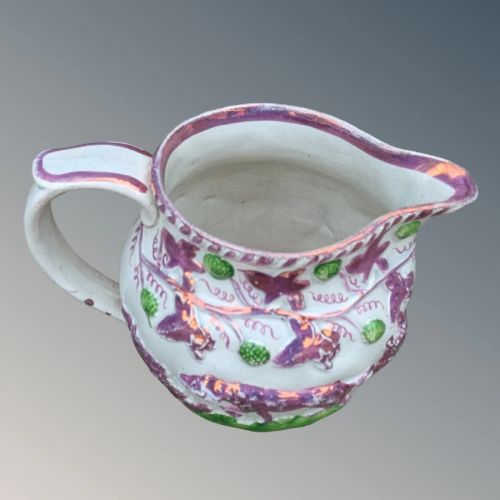 ANTIQUE SUNDERLAND PINK LUSTRE JUG HOUNDS - ADDITIONAL PHOTO 4