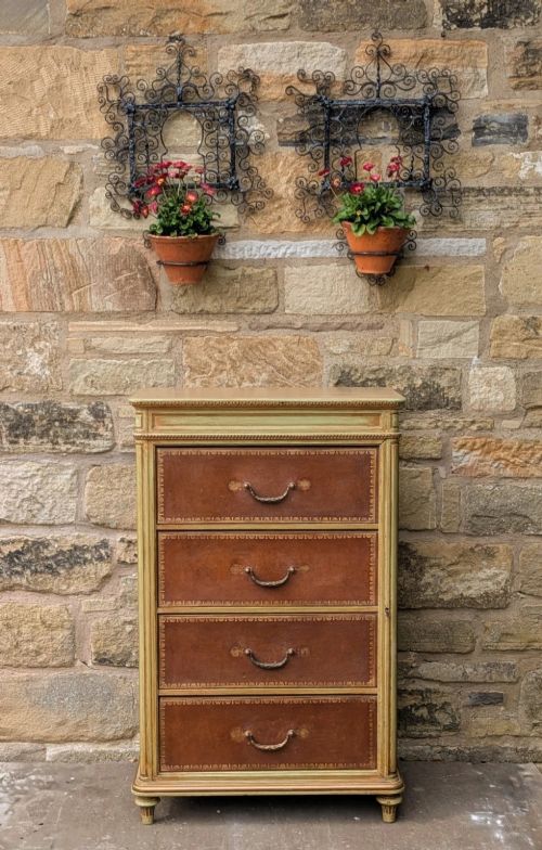 Neat French Chest Leather Drawers