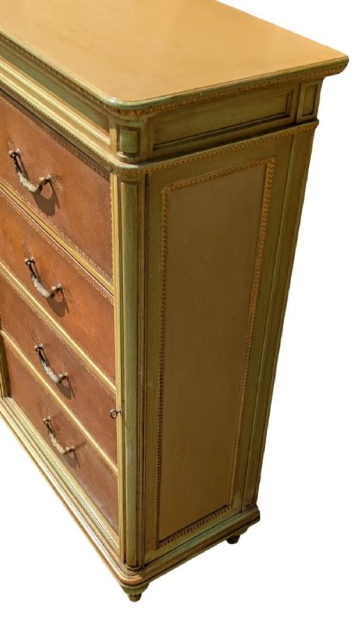 Neat French Chest Leather Drawers View VII