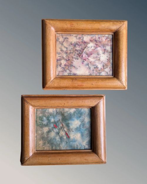 PAIR OF ANTIQUE LEATHER FRAMES - ADDITIONAL PHOTO 3