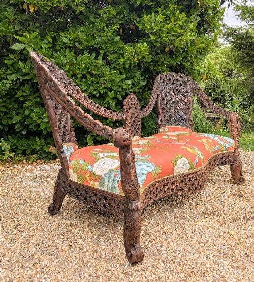 ANTIQUE ANGLO INDIAN BOMBAY SOFA - ADDITIONAL PHOTO 1