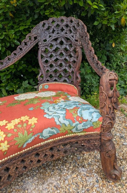 ANTIQUE ANGLO INDIAN BOMBAY SOFA - ADDITIONAL PHOTO 2