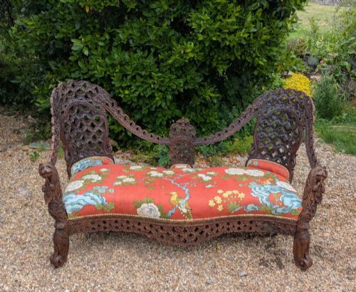 ANTIQUE ANGLO INDIAN BOMBAY SOFA - ADDITIONAL PHOTO 4