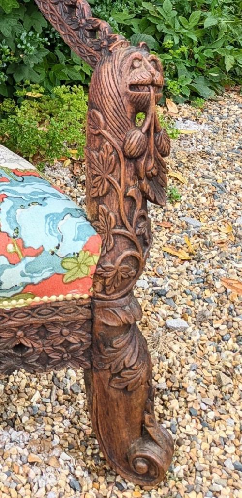 ANTIQUE ANGLO INDIAN BOMBAY SOFA - ADDITIONAL PHOTO 5