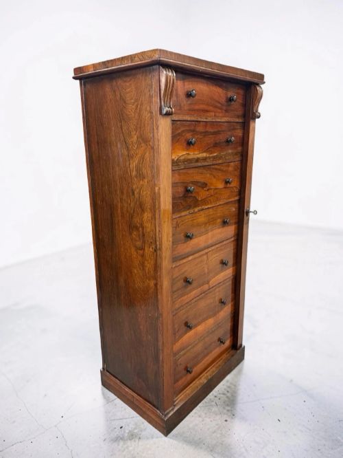 ANTIQUE ROSEWOOD WELLINGTON CHEST