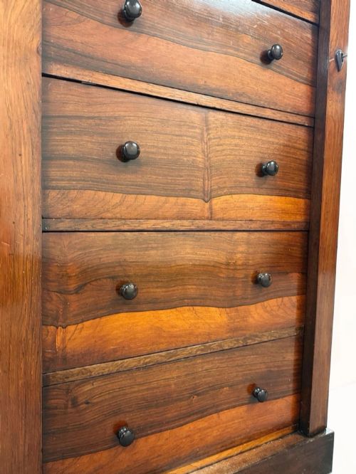 ANTIQUE ROSEWOOD WELLINGTON CHEST - ADDITIONAL PHOTO 4