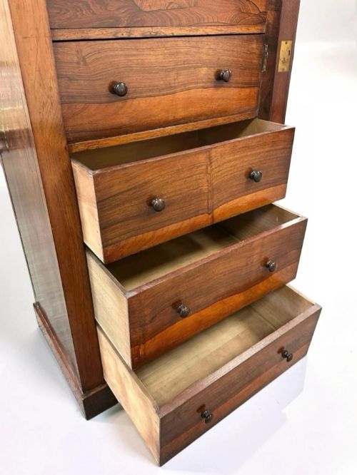 ANTIQUE ROSEWOOD WELLINGTON CHEST - ADDITIONAL PHOTO 6