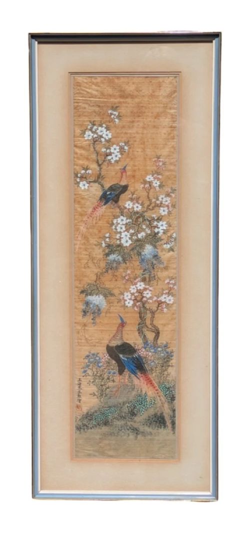 Beautiful 19th Century Chinese Watercolour on Silk Signed