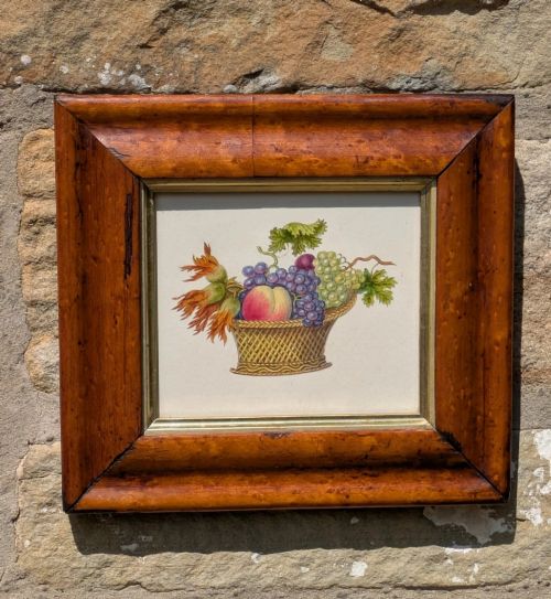 Charming Regency Watercolour Fruit in Basket 19th Century