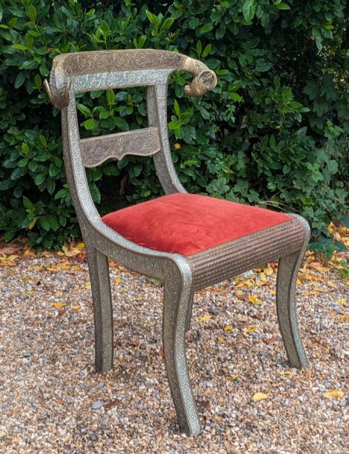 Indian Wedding Chair Rams Heads Silver
