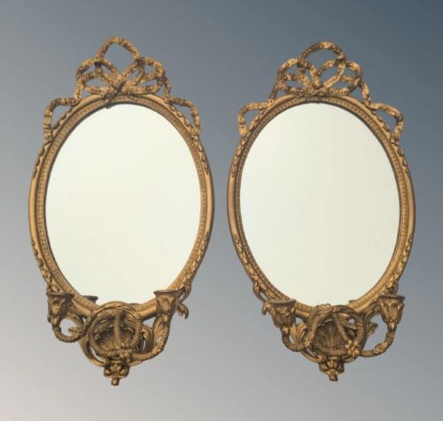 Pair Neat Regency Girandole Mirrors