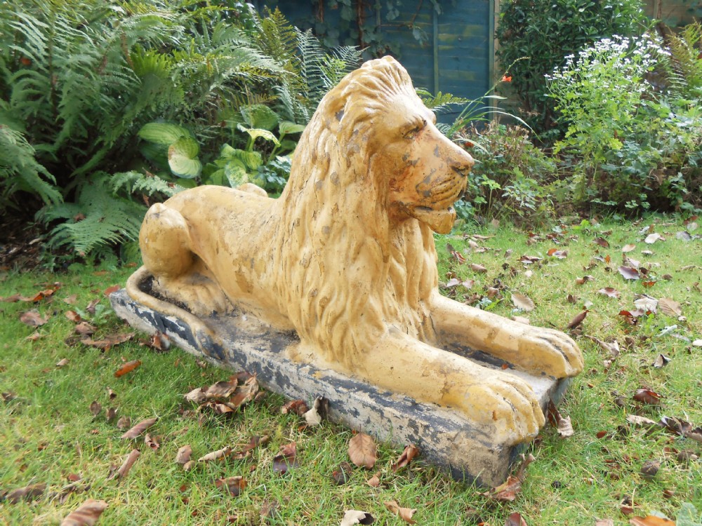 Victorian Recumbent Lion Stone Garden Ornament