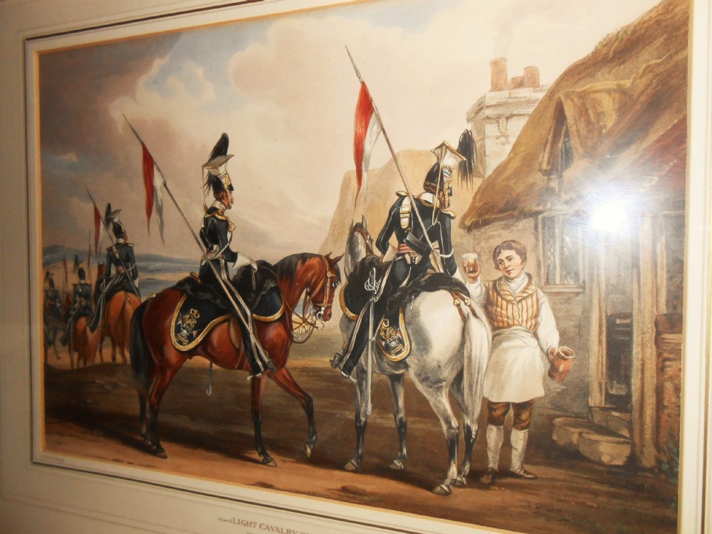 19th Century Aquatint, 17th Lancers, British Army