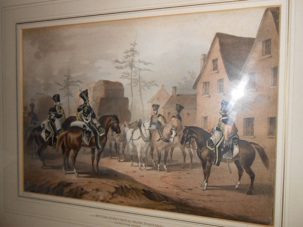 19th Century Aquatint, 8th Royal Irish Hussars, British Army
