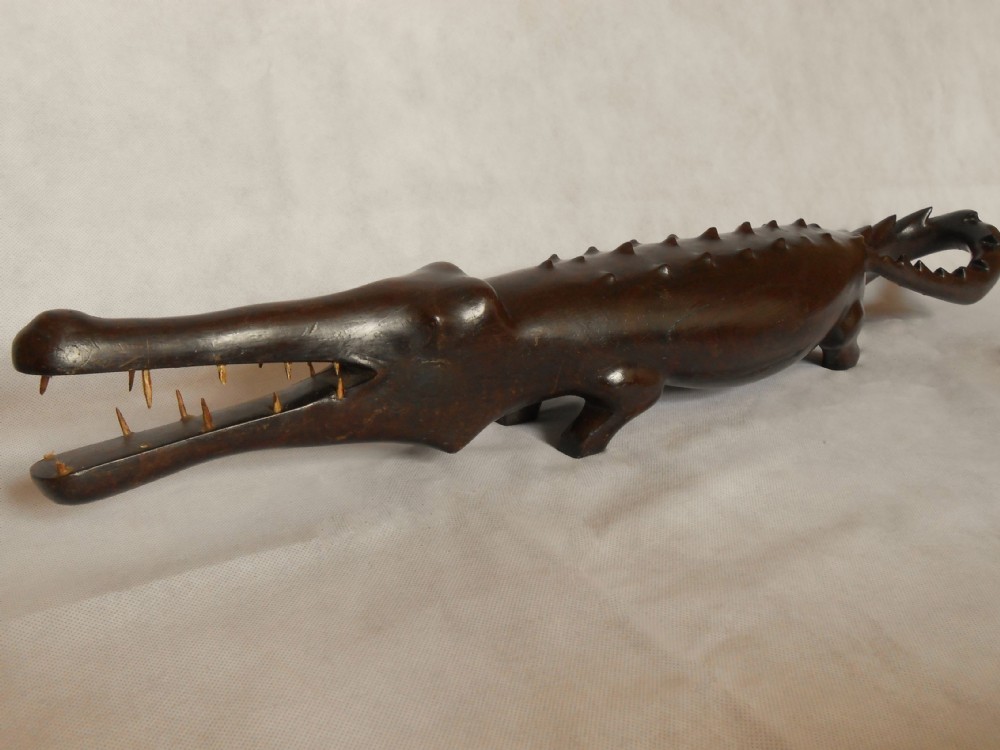 19th Century African Carved Hardwood Crocodile