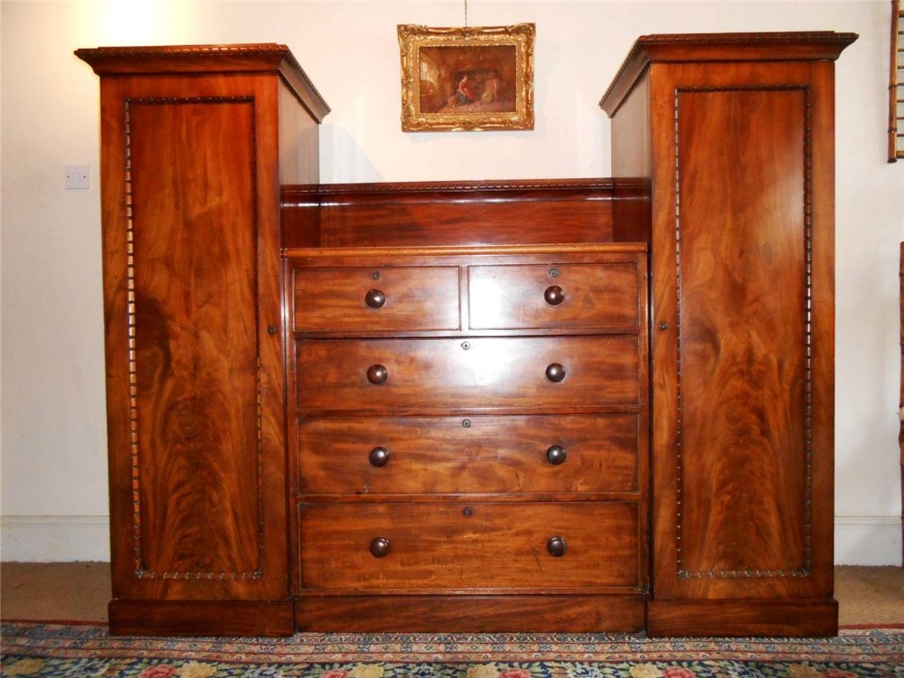 Early Victorian Mahogany Compactum Wardrobe