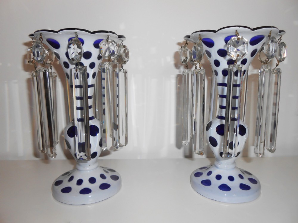 Pair of Victorian Glass Lustres