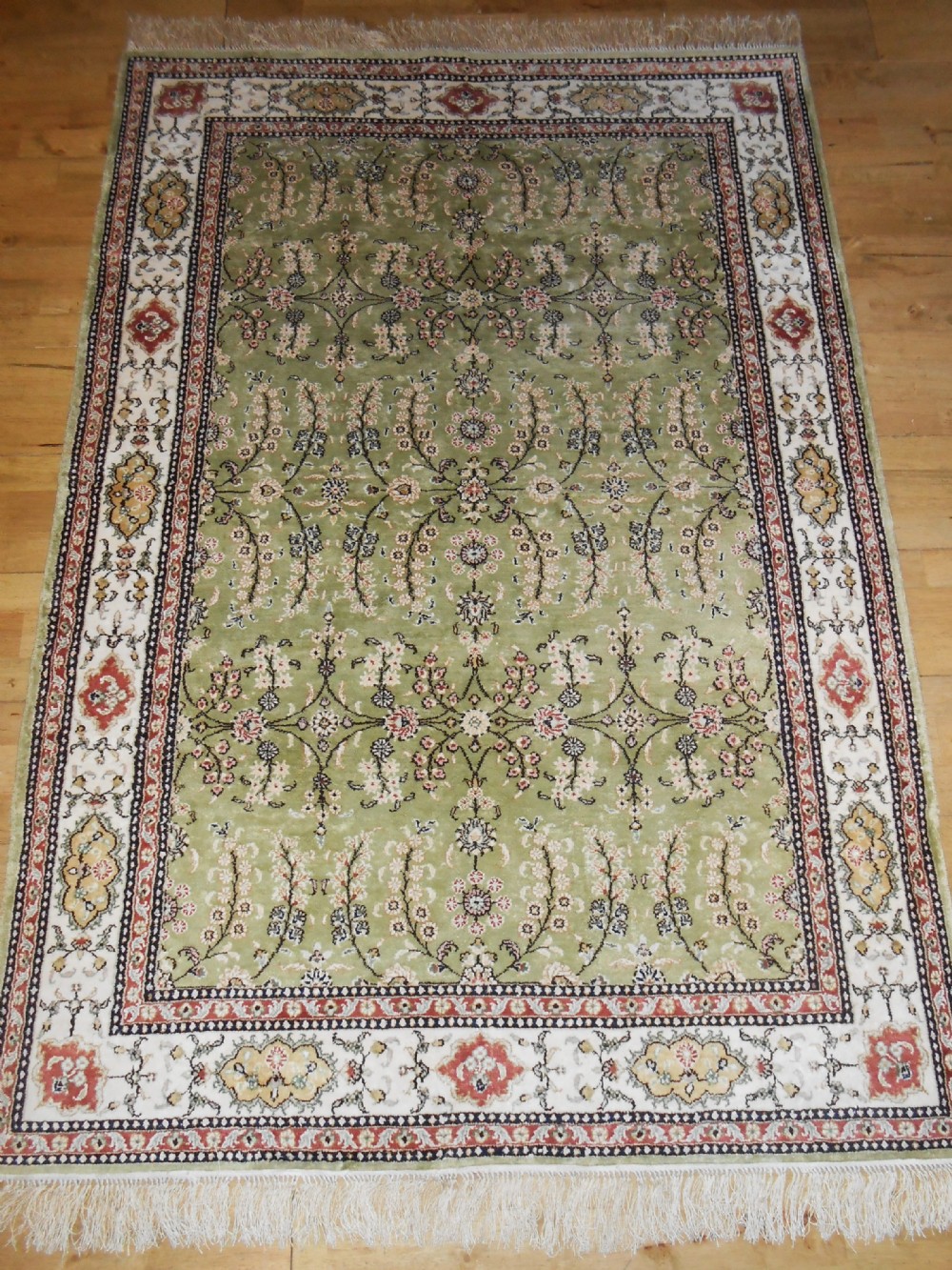 Fine Kashmir Silk North West India Rug Carpet