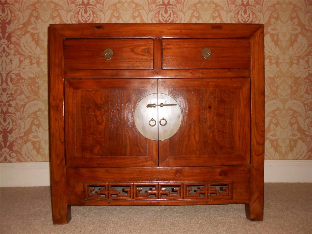 Early 20th Century Chinese Lacquered Hardwood Cabinet