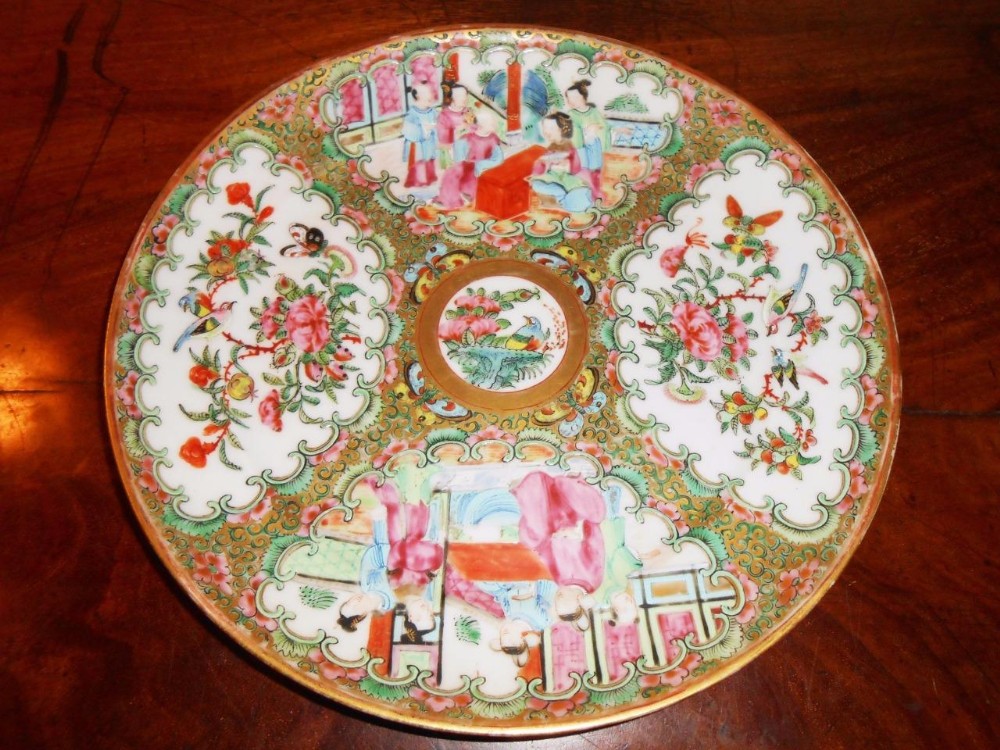 Chinese Famille Rose Canton Plate 19th Century