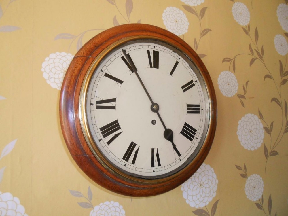 Oak Case Station Wall Clock