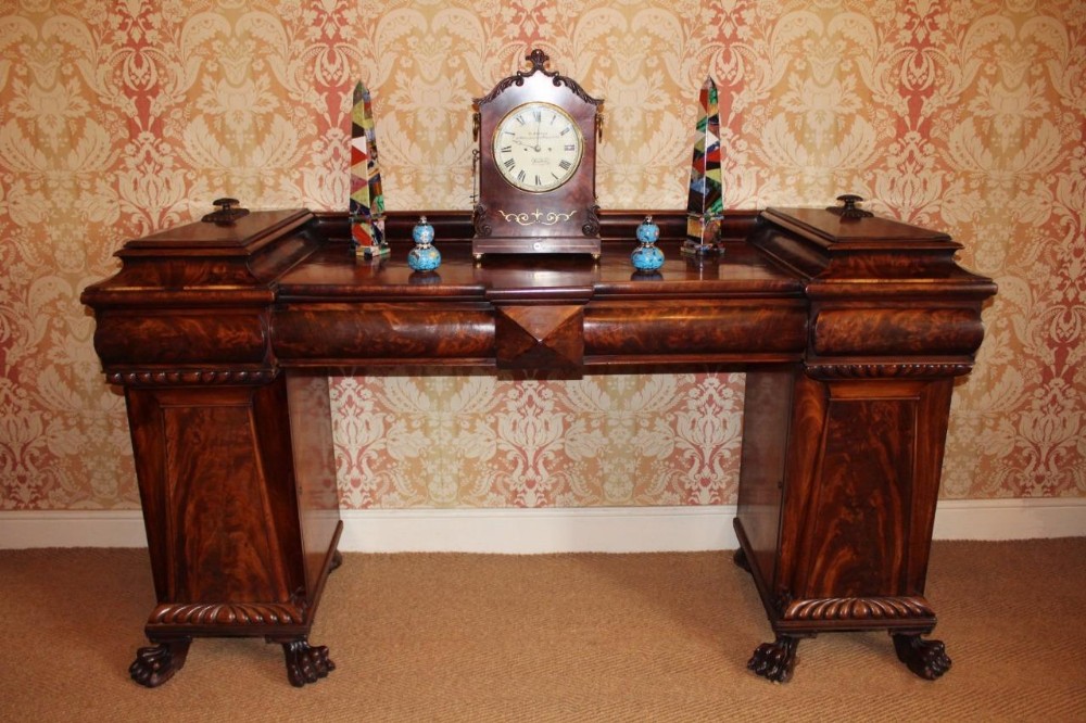 Impressive William IV Mahogany Twin Pedestal Sideboard c.1835