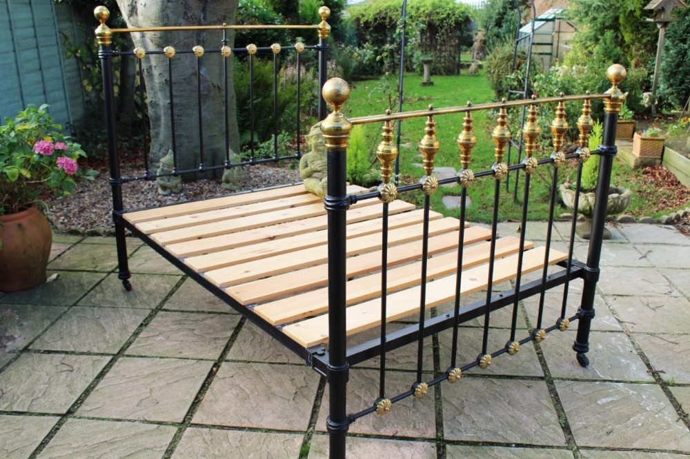 Victorian Cast & Brass Double Bed