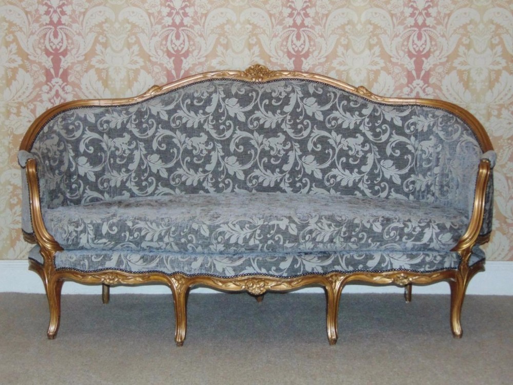 Antique 19th Century French Giltwood Sofa Settee