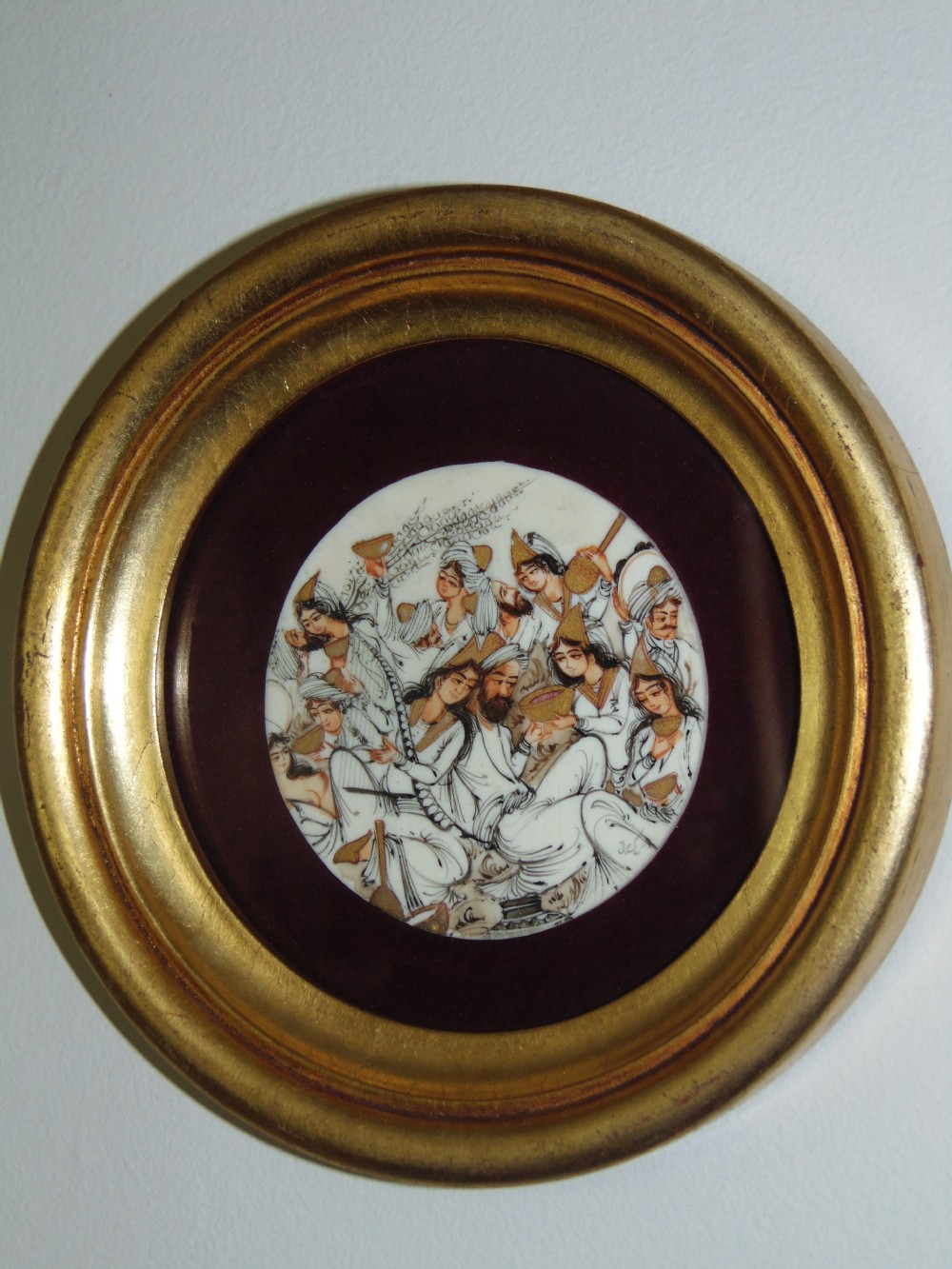 Circular Early 20th Century Indian Painting on Ivory Panel