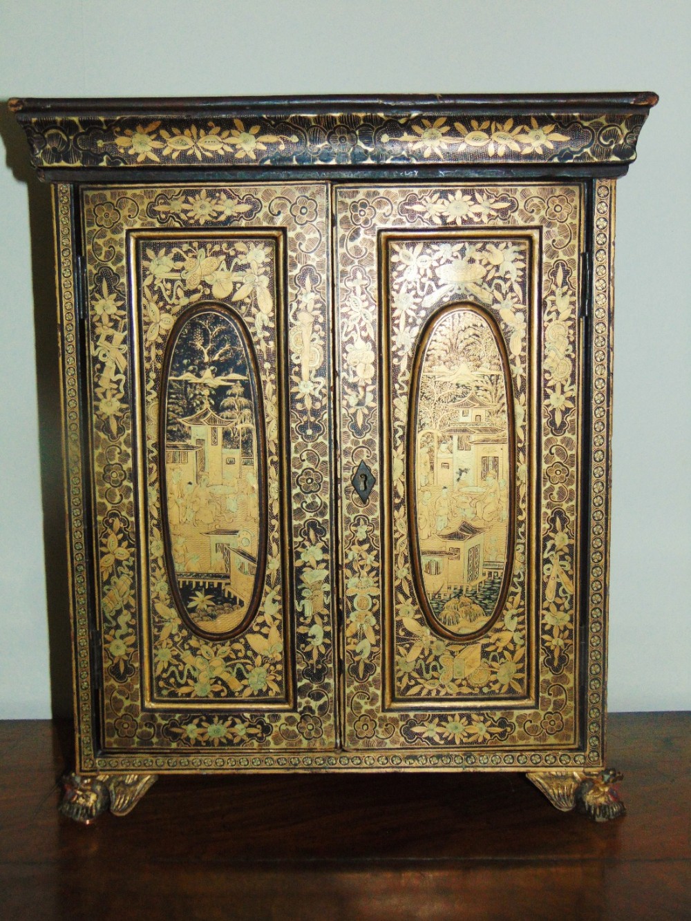 19th Century Chinese Lacquer Table Cabinet