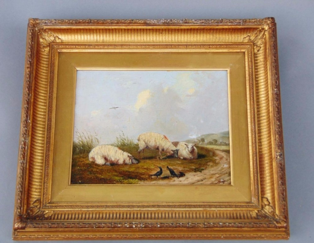 Sheep at Rest John Duvall 1816-1892 19th Century Oil on Canvas
