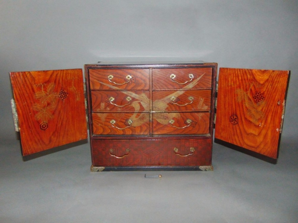 Japanese Meiji Period Lacquered Table Cabinet c.1890