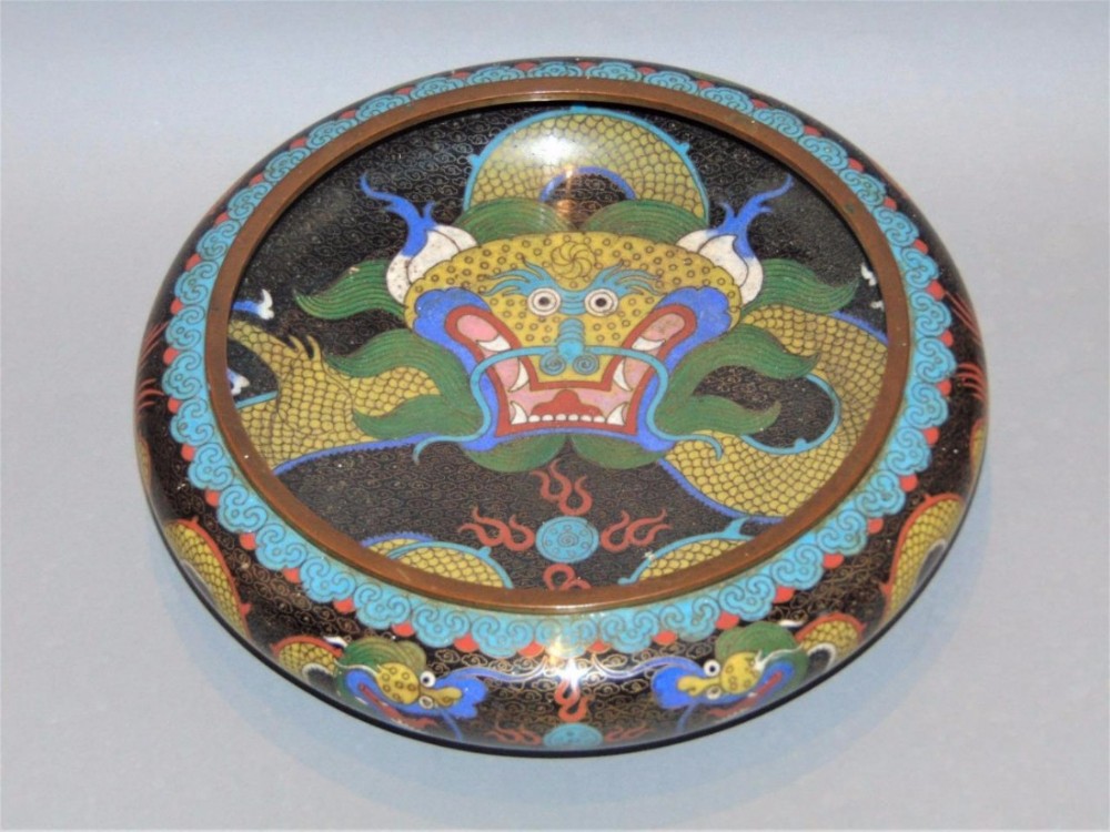 Chinese Cloisonne Dragon Bowl Early 20th Century
