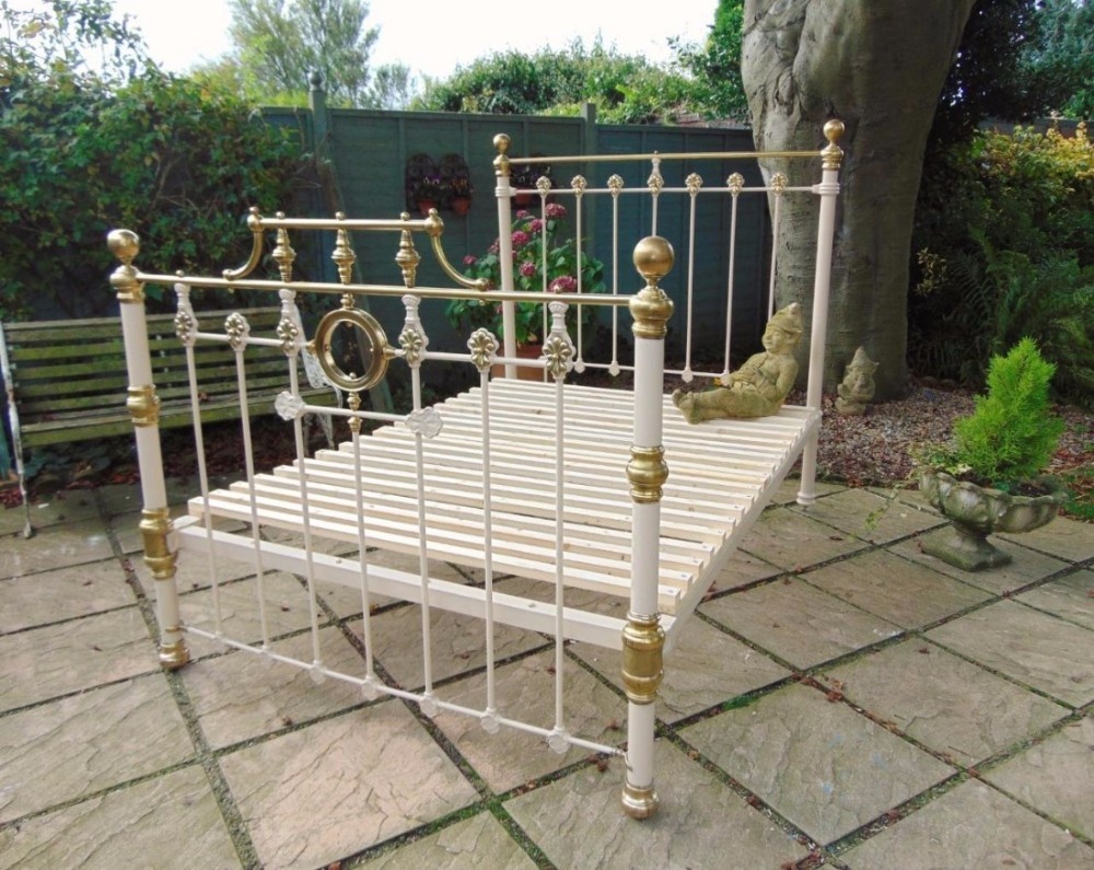Victorian Cast and Brass Double Bed 1893