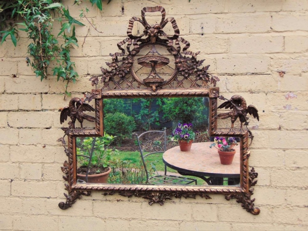Stunning 19th Century Gilt and Gesso Overmantle Mirror Eagles
