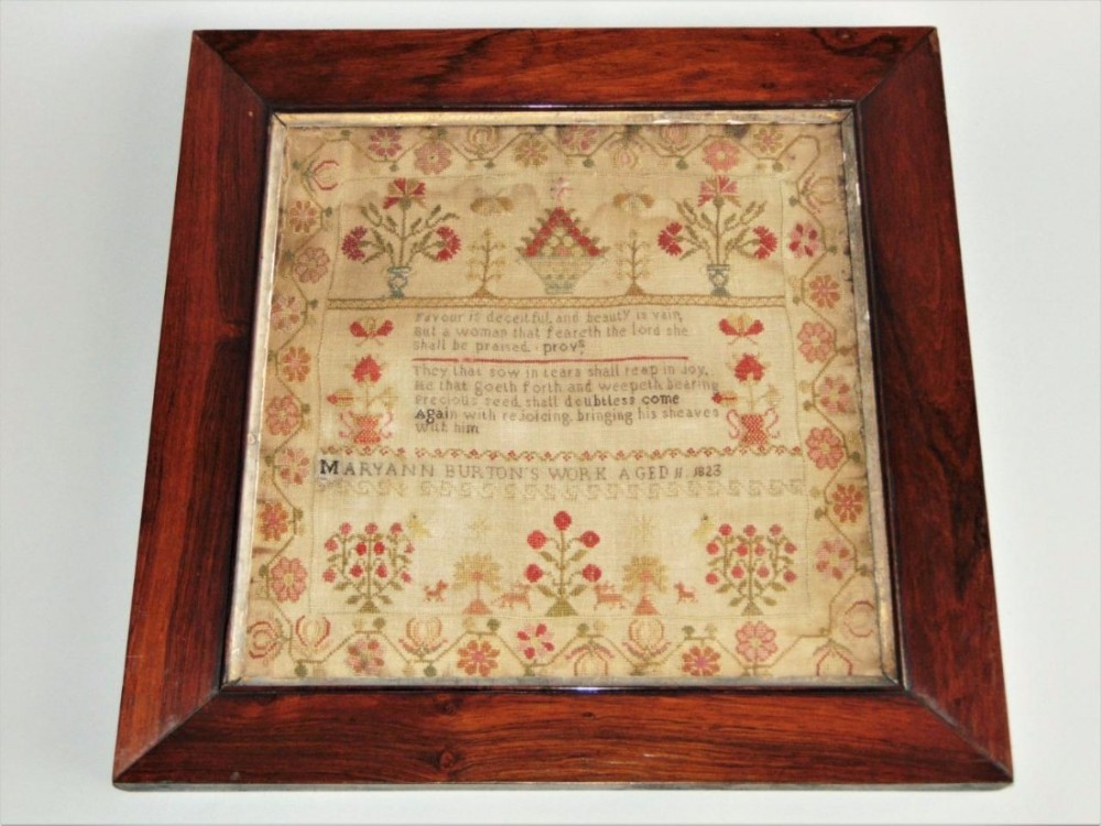 Early 19th Century Sampler Mary Burton Aged 11