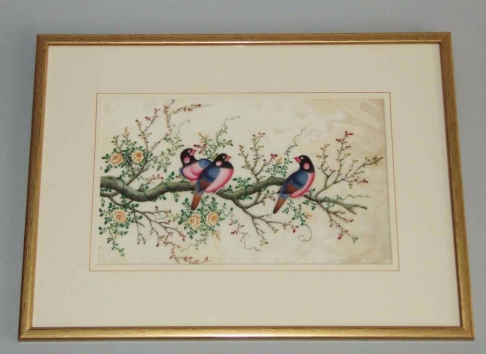 Chinese Watercolour Painting on Pith 19th Century