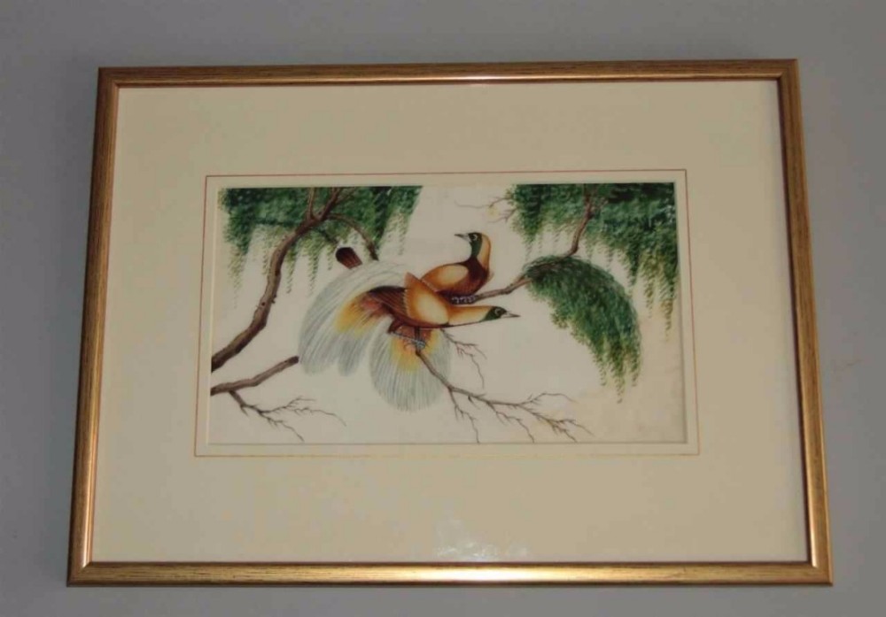 Chinese Watercolour Painting on Pith 19th Century