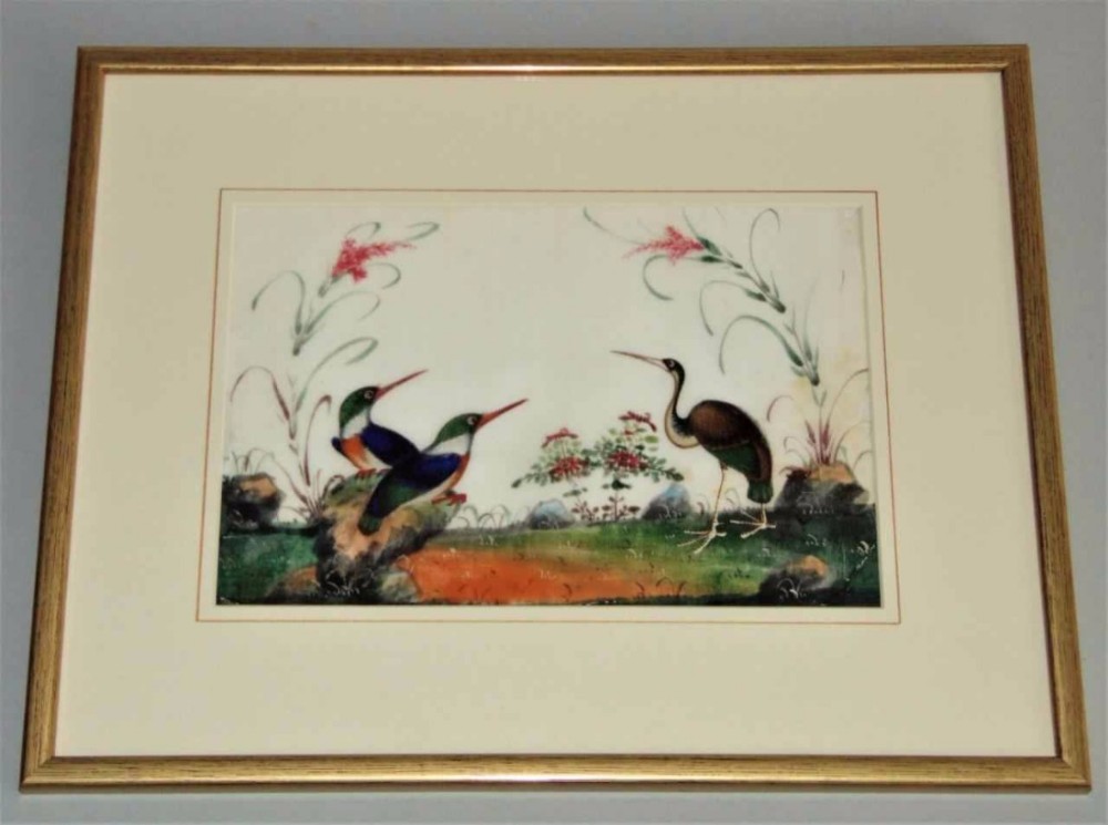 Chinese Watercolour Painting on Pith 19th Century