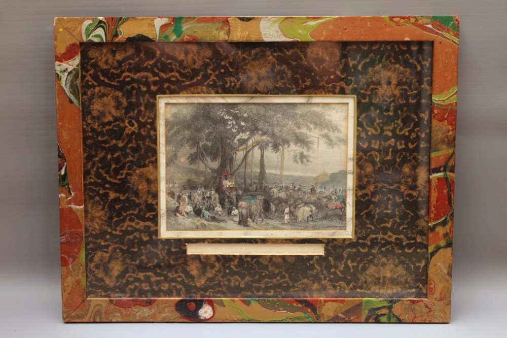 Sikh Gathering Hand Coloured Engraving circa 1850