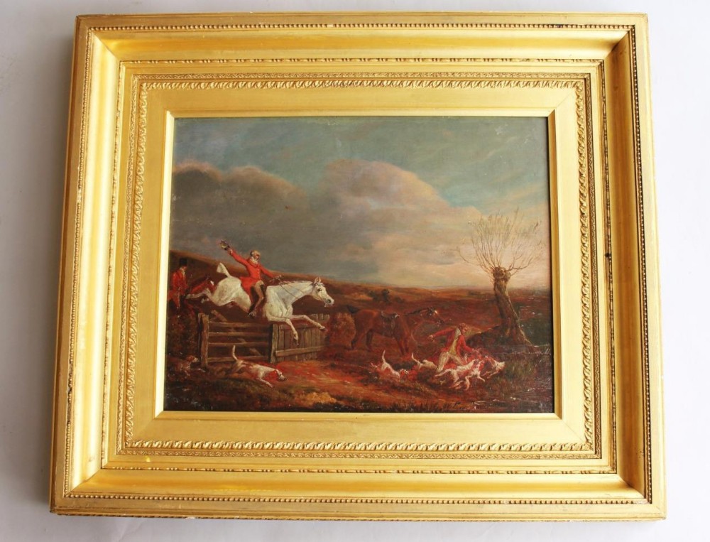 Fox Hunting Scene Oil on Panel Thomas Henry Alken